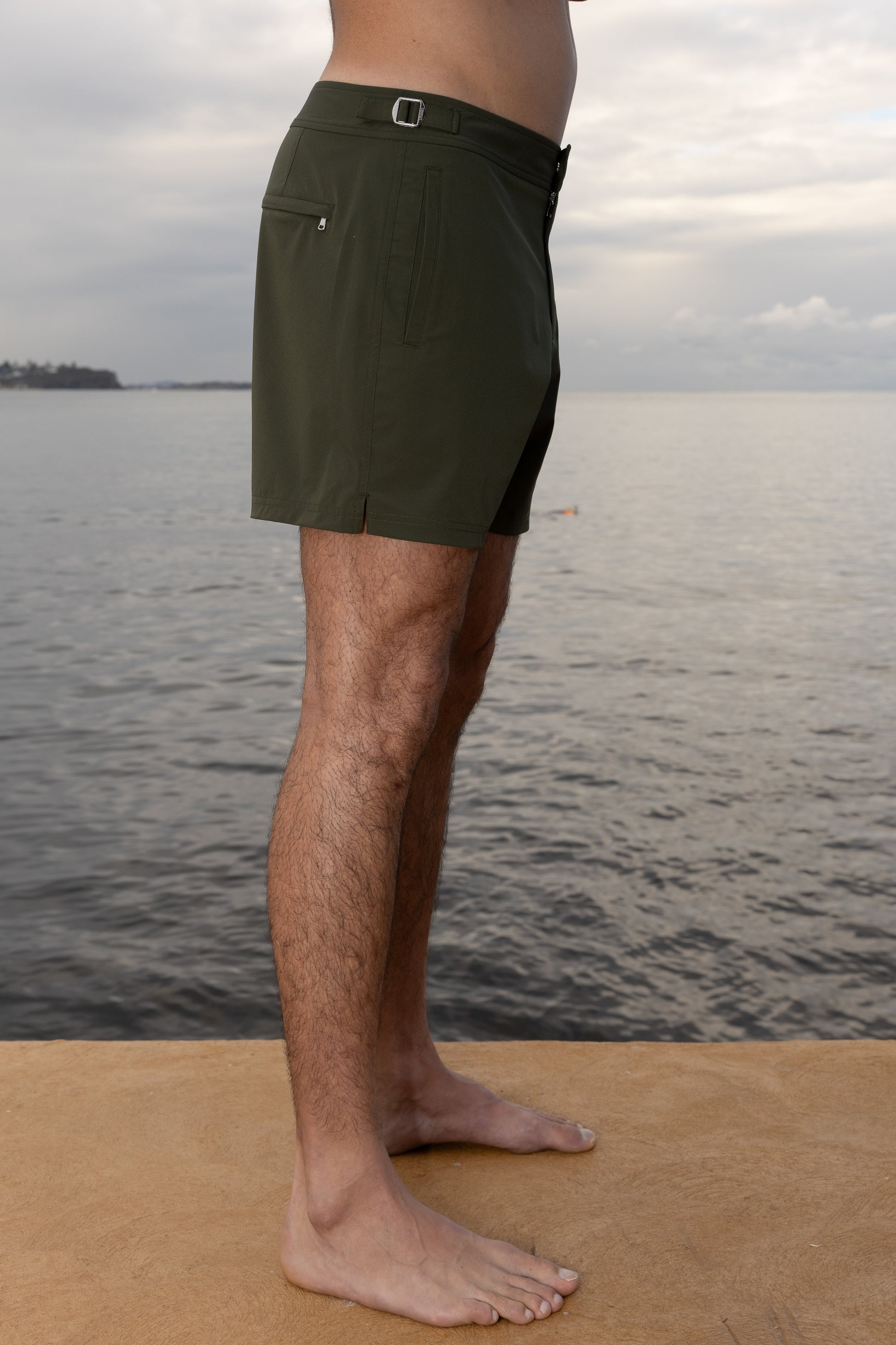 Mickèll – Men’s Swim Shorts - Olive Grove - Product Shot
