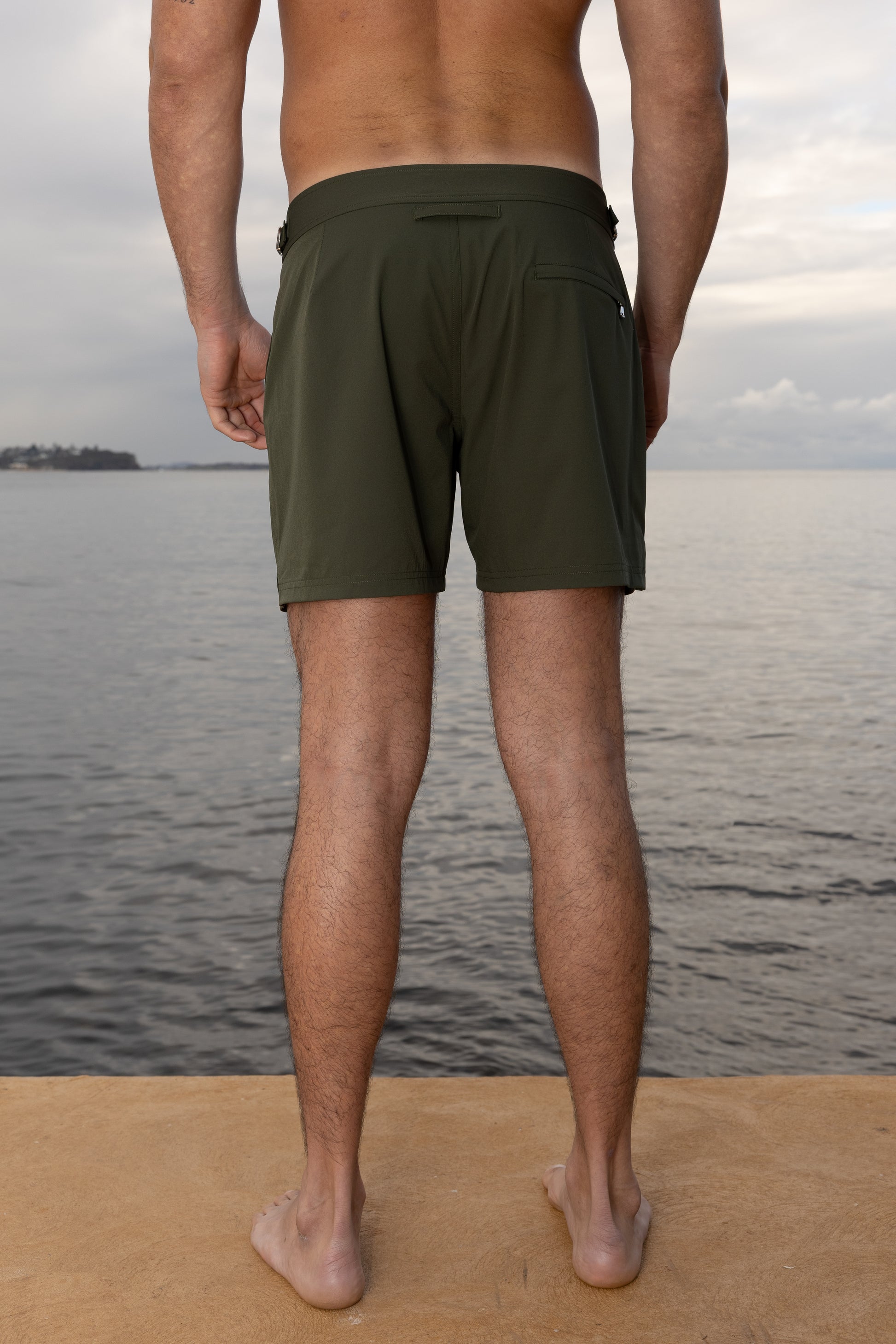 Mickèll – Men’s Swim Shorts - Olive Grove - Product Shot