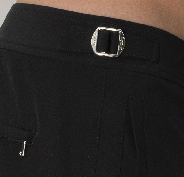 Mickèll – Men’s Swim Shorts – Black Side Adjuster – Detailed close up 
