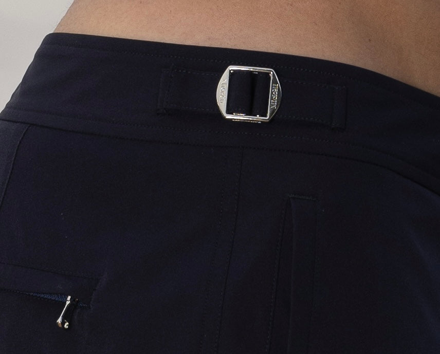 Mickèll – Men’s Swim Shorts – Deep navy product shot detailed close up